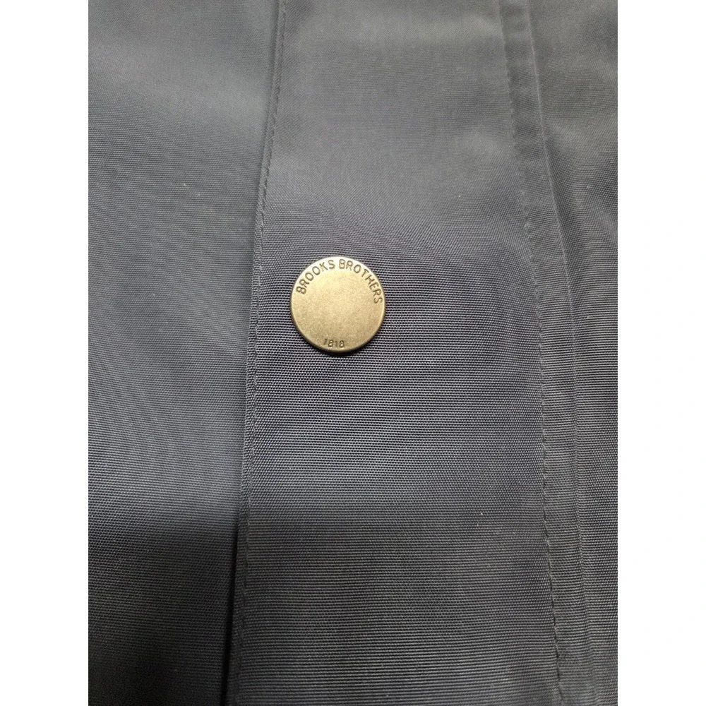 Brooks Brothers 346 Blazer Rain Jacket Coat Men XL Navy Blue Full Zip Snap